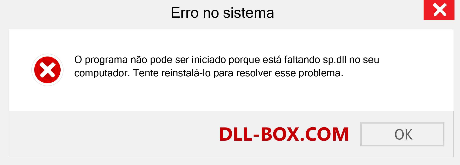 Arquivo sp.dll ausente ?. Download para Windows 7, 8, 10 - Correção de erro ausente sp dll no Windows, fotos, imagens